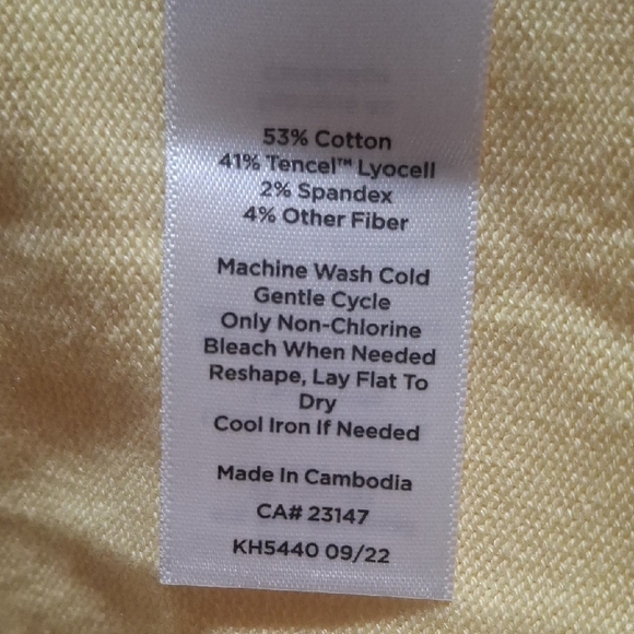 Talbots  Women's Cardigan Sweater Size XS cotton 3/4 Sleeves Yello - Picture 7 of 7